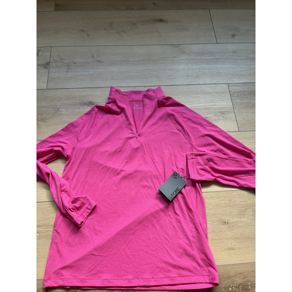 G/Fore G4 Luxe Staple Mid Layer Golf 1/4 Quarter Zip PINK Mens Size Medium